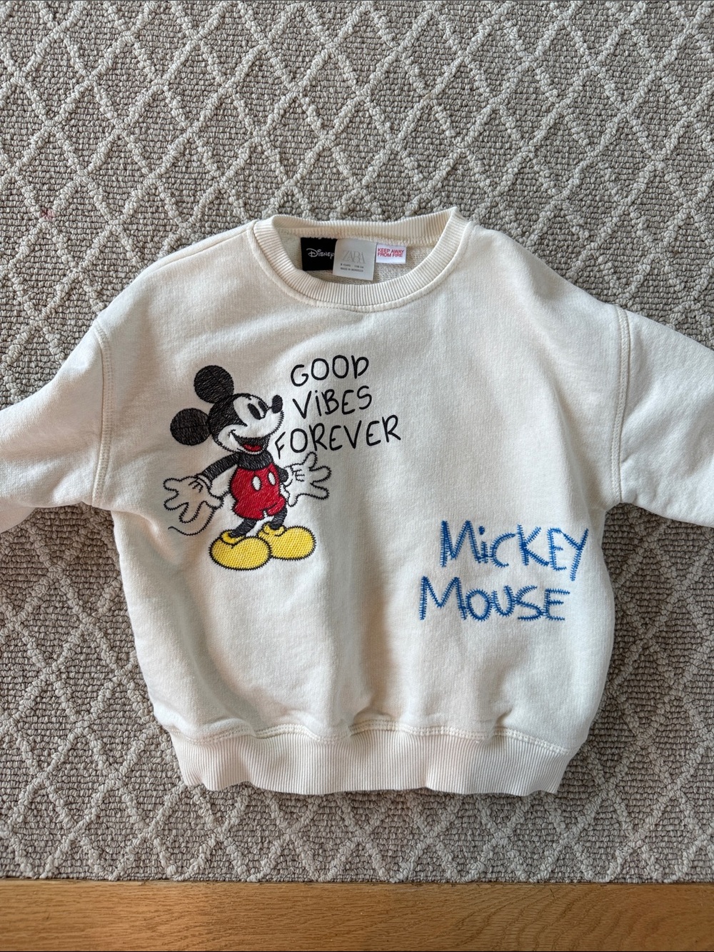 Zara Disney Mickey Mouse Cream Kids Sweatshirt - Good Vibes Forever